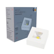 Spot Led Authentic de Sobrepor Quadrado 3000k 5w Branco Fosco Avant.jpg